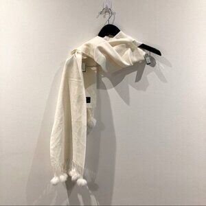 TABI Cashmink Faux Cashmere Buttery Soft Scars w/ Pompoms  Made in Germany NWT.